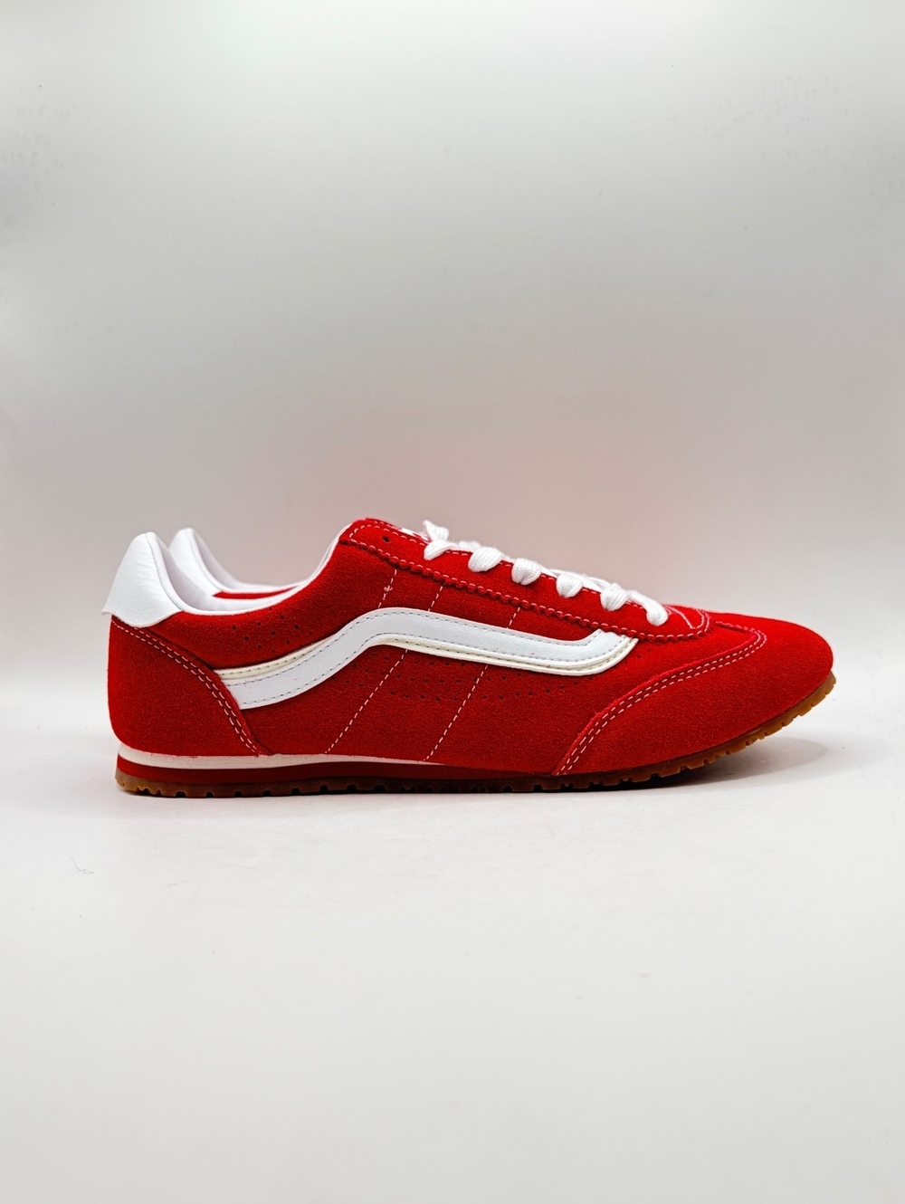 Vans Super Lowpro in Racing Red and white 9 Women